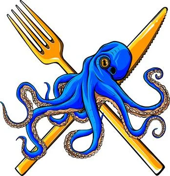 Vector The Octopus onwhite background. digital draw Stock-Illustration