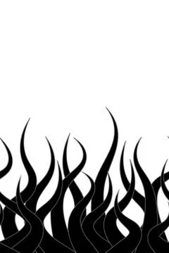 Vector octopus tentacle silhouttes horizontal seamless pattern Stock Illustration