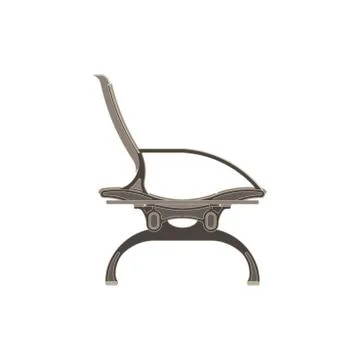 Vector office chair flat icon isolated. Furniture side view illustration desi Stock Illustration