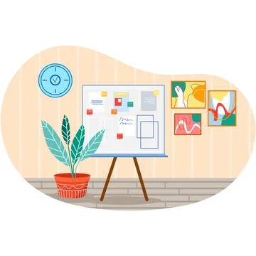 Vector office chalkboard with graph and notice Иллюстрация