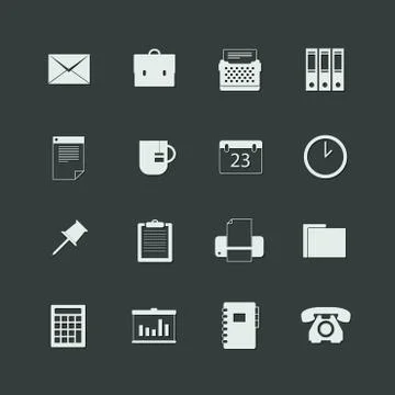 Vector office icons Stock Illustration