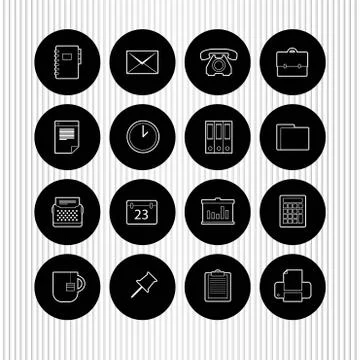 Vector office icons Stock Illustration