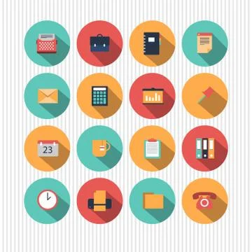 Vector office icons Illustrazione stock