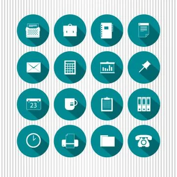 Vector office icons Stock Illustration