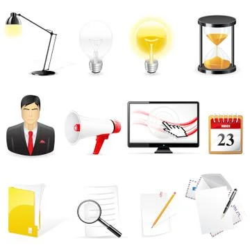 Vector office icons set Stock Illustration