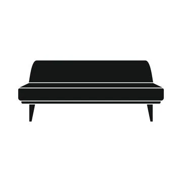 Vector office sofa black simple icon isolated Stock Illustration