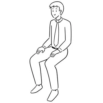 Vector of office worker sitting Stock Illustration