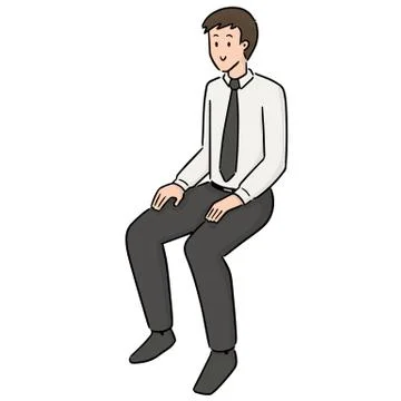 Vector of office worker sitting Stock Illustration