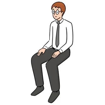 Vector of office worker sitting Stock Illustration