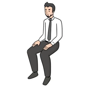 Vector of office worker sitting Stock Illustration