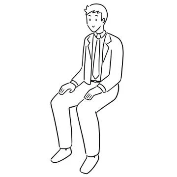 Vector of office worker sitting Stock Illustration