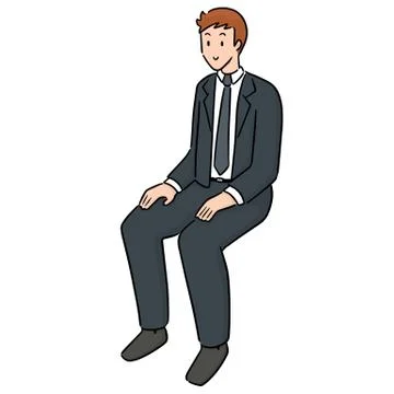 Vector of office worker sitting Stock Illustration