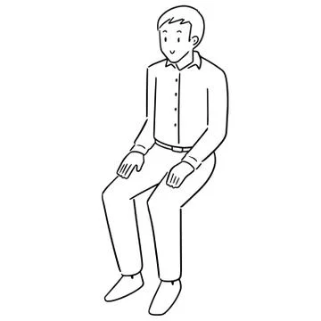 Vector of office worker sitting Illustrazione stock