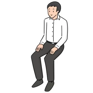 Vector of office worker sitting Stock Illustration