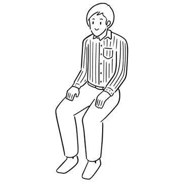 Vector of office worker sitting Stock Illustration