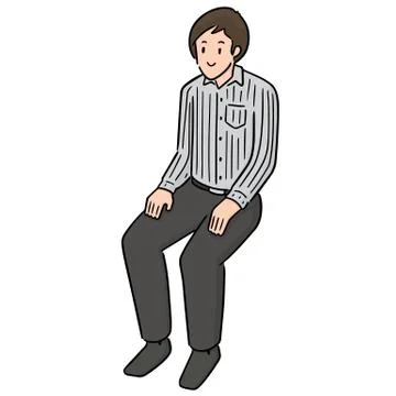 Vector of office worker sitting Stock Illustration