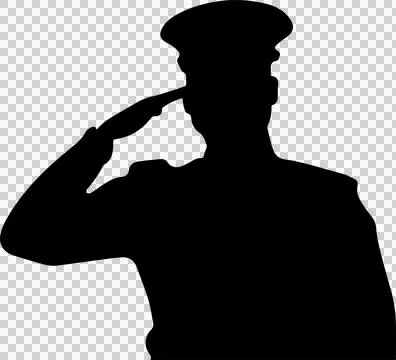 Vector officer saluting with raised hand, wearing peaked cap, epaulette on Stock Illustration