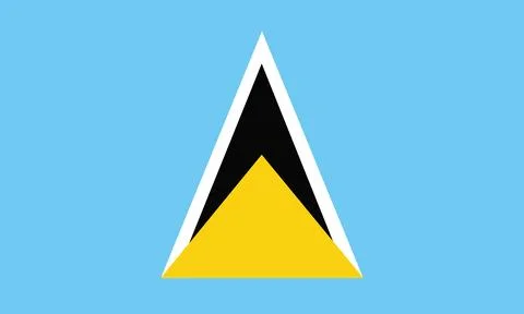 Vector of the official flag of Saint Lucia. The national flag of  saint lucia Stock Illustration