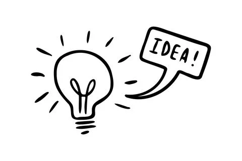 Vector offline doodle light bulb idea for a circuit. Stock Illustration