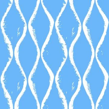 Vector ogee pattern. Blue white brush background Stock Illustration