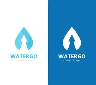 Vector of oil and arrow up logo combination. Drop and growth symbol or icon Stock Illustration