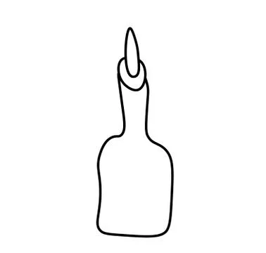 Vector oil bottle with a black line. Simple food and cooking illustration Stock Illustration