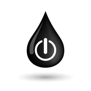 Vector oil drop icon with an off button Stock Illustration