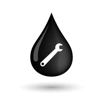 Vector oil drop icon with a spanner Stock Illustration