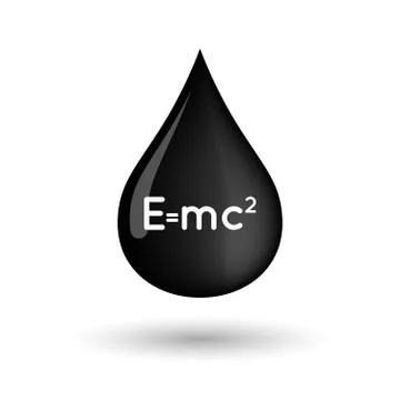 Vector oil drop icon with the Theory of Relativity formula Stock Illustration