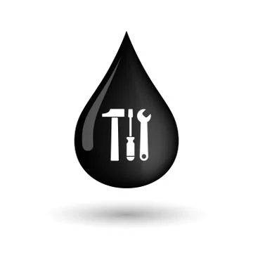 Vector oil drop icon with a tool set Ilustração Stock