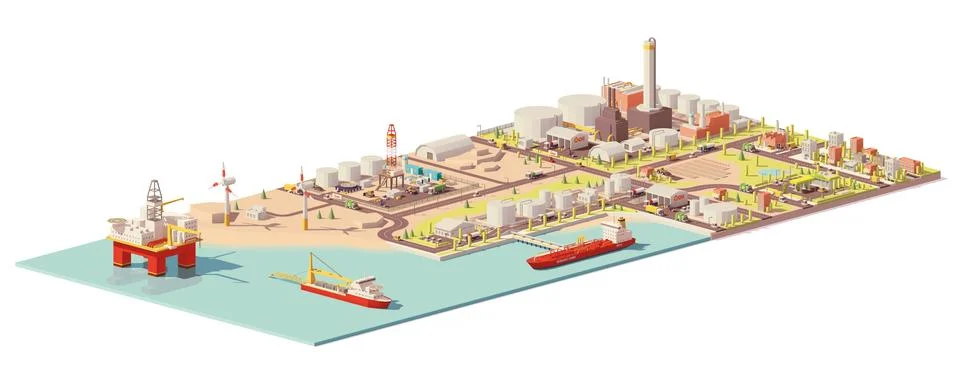 Vector oil extraction and consumption infographic Stock Illustration