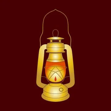 Vector Oil Lantern over dark background Stock Illustration