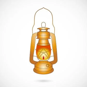 Vector Oil Lantern over white Stock Illustration