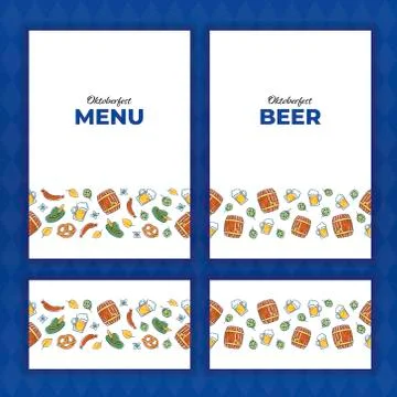 Vector oktoberfest banner template set. Poster and border frame Stock Illustration