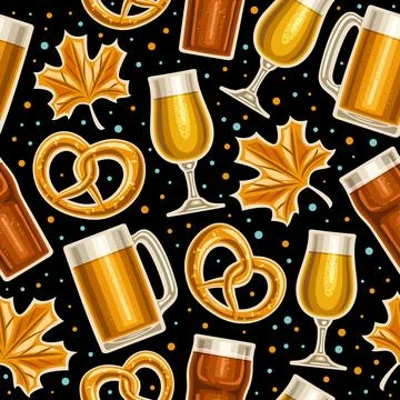 Vector Oktoberfest Seamless Pattern Stock Illustration