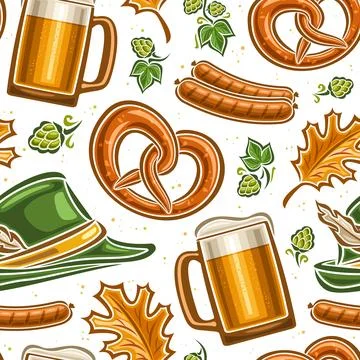 Vector Oktoberfest Seamless Pattern Stock Illustration
