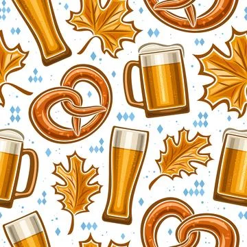 Vector Oktoberfest Seamless Pattern Stock Illustration