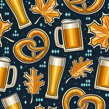 Vector Oktoberfest Seamless Pattern Illustrazione stock