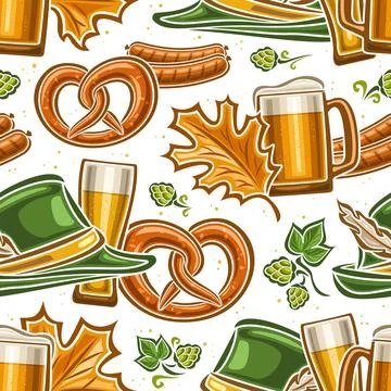 Vector Oktoberfest Seamless Pattern Illustrazione stock