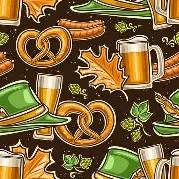 Vector Oktoberfest Seamless Pattern Stock Illustration
