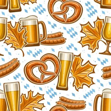 Vector Oktoberfest Seamless Pattern Stock Illustration