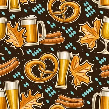 Vector Oktoberfest Seamless Pattern Stock Illustration