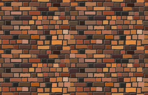 Vector old brick wall background. Seamless pattern Illustrazione stock