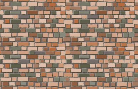 Vector old brick wall background. Seamless pattern Stock Illustration