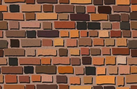 Vector old brick wall background. Seamless pattern Stock Illustration