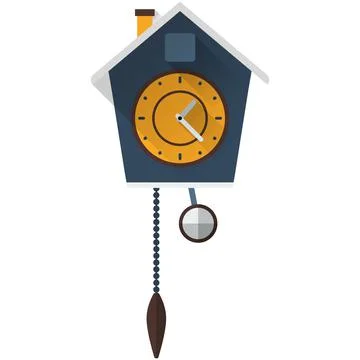 Vector old cuckoo clock isolated on white background Stock Illustration