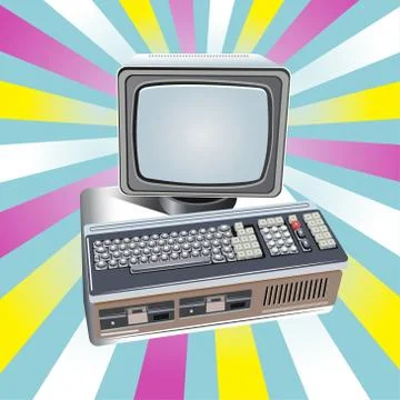 Vector old fashion computer Stock Illustration