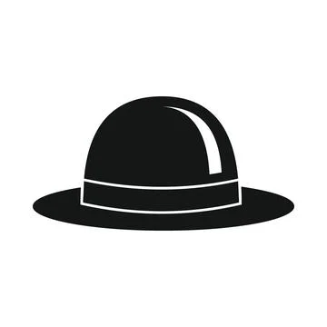Vector old hat black simple icon isolated on white Stock Illustration