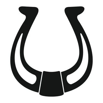 Vector old horseshoe black simple icon isolated on white Stock Illustration