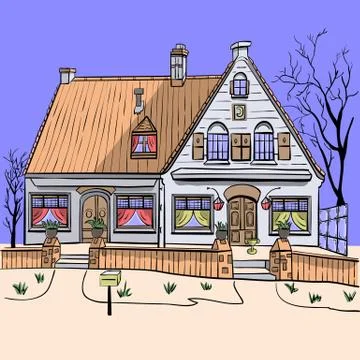 Vector. An old house. Stock Illustration